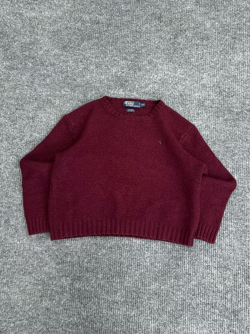 Vintage Polo Cropped Wool Blend Sweater